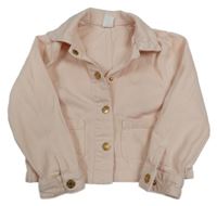 Světlerůžová riflová crop bunda H&M