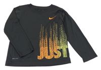 Antracitové sportovní triko s nápisem Nike
