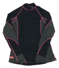Černo-šedo-růžové thermo triko Mizuno