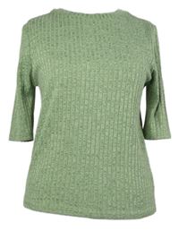 Dámské světlezelené žebrované úpletové triko Primark