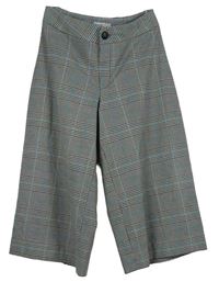 Dámské černo-tyrkysové kostkované culottes kalhoty Morina 