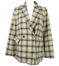 Dámský bílo-béžovo-černý kostkovaný blejzr H&M