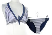 Dámské tmavomodro-bílé proužkované dvoudílné plavky Ocean Club 