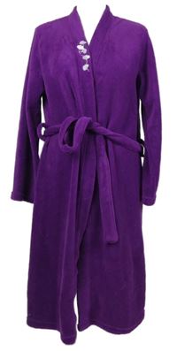 Dámský fialový chlupatý župan s páskem