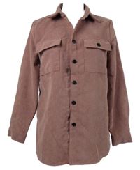 Dámská starorůžová manšestrová košilová bunda Shein 