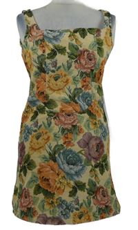 Nové - Dámské béžové květované minišaty PrettyLittle Thing vel. 32