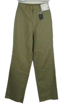 Nové - Dámské khaki lněné volné kalhoty UniQlo 