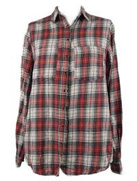 Dámská červeno-tmavomodro-bílá kostkovaná halenka River Island 