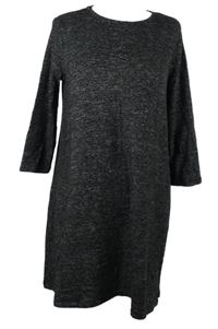 Dámské černo-šedé melírované pletené šaty C&A