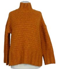 Dámský oranžový sveter se stojáčkem F&F