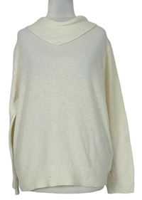 Dámský smetanový vlněný svetr s límečkem 