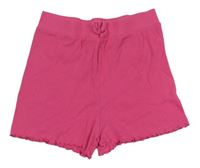 Neonově růžové žebrované bavlněné kraťasy zn. Primark