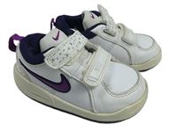 Bílo-fialové koženkové botasky s logem Nike vel.22.5