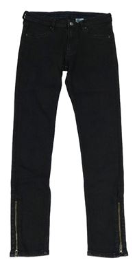 Černé skinny rifle se zipy H&M