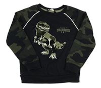 Černo-army mikina s dinosaurem zn. PEP&CO