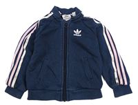 Tmavomodrá propínací mikina s logem Adidas