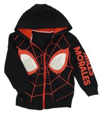 Černá propínací mikina se Spidermanem a kapucí zn. George