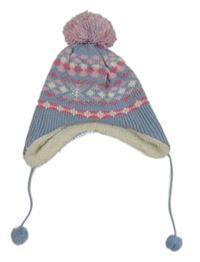 Modro-růžovo-bílá vzorovaná čepice Disney vel. 92-116