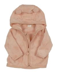 Světlerůžová chlupatá propínací mikina s kapucí H&M