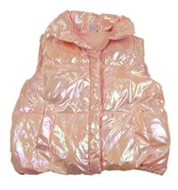 Růžová metalická šusťáková zateplená vesta Y.F.K.