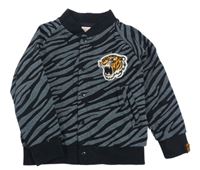 Modro-černá propínací mikina s tygrem 