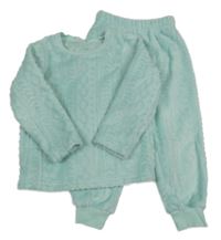 Světlemodré vzorované chlupaté pyžamo Nutmeg