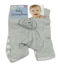 Nové - šedo-pruhované punčocháče se lvem Pocopiano