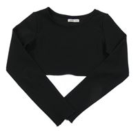 Černé crop triko Sinsay