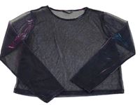 Černo-barevné metalické tylové triko Primark