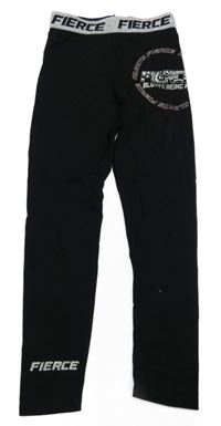 Černo-stříbrné legíny s potiskem Matalan