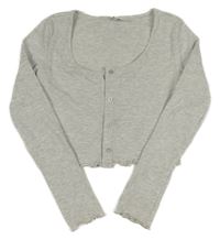 Světlešedé melírované propínací crop triko Page one young