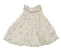 Bílé plátěné šaty s barevnými kytičkami Nutmeg