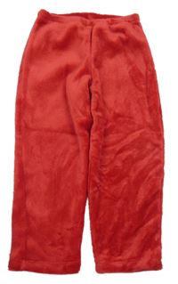 Červené chlupaté tepláky 