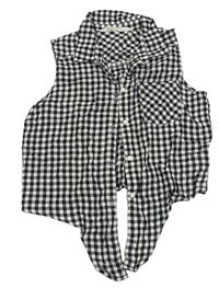 Bílo-černá kostkovaná crop halenka s uzlem H&M