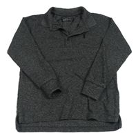 Černo-šedé melírované polo triko s výšivkou Next