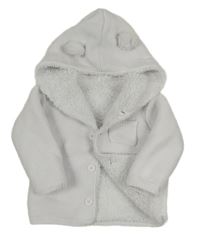 Bílý propínací zateplený svetr s kapucí Matalan