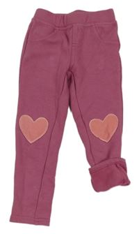 Růžové zateplené legíny se srdíčky Kiki&Koko