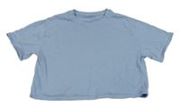Světlemodré crop tričko Zara