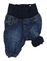 Tmavomodré podšité cuff rifle s úpletovým pasem H&M