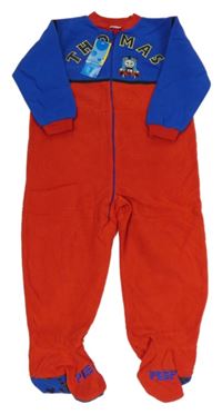 Nové - Červeno-safírový fleecový overal s Mašinkou Tomášem Ladybird