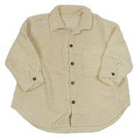 Smetanová huňatá košilová bunda Next