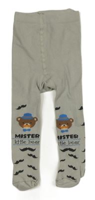 Šedé punčocháče s medvídky a netopýry 