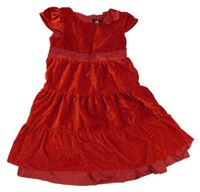 Červené sametové šaty H&M