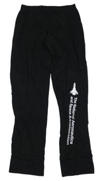Černé pyžamové kalhoty s raketou 