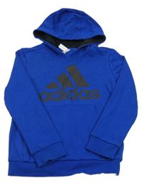 Cobaltově modrá mikina s kapucí Adidas