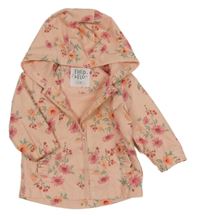 Růžovo-květovaná šusťáková jarní bunda s kapucí F&F