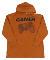 Cihlová mikina s ovladačem a kapucí C&A