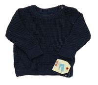 Nové - Tmavomodrý žebrovaný svetr River Island