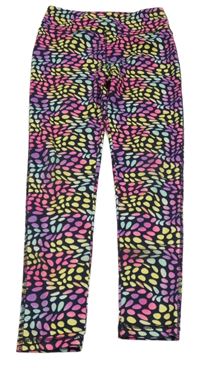 Černo-neonové vzorované sportovní legíny Dunnes