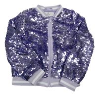 Lila flitrový jarní bomber H&M